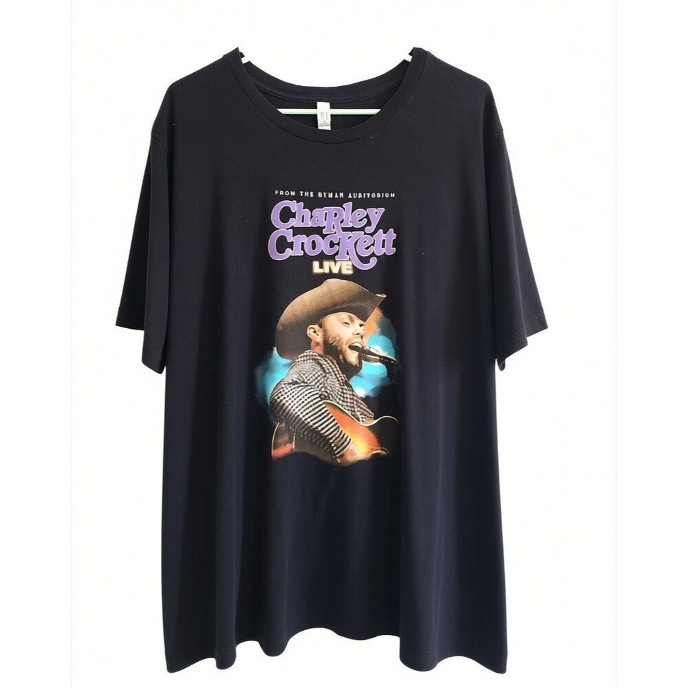 Black Short Sleeve Charley Crockett at the Ryman T-shirt - Size 2XL